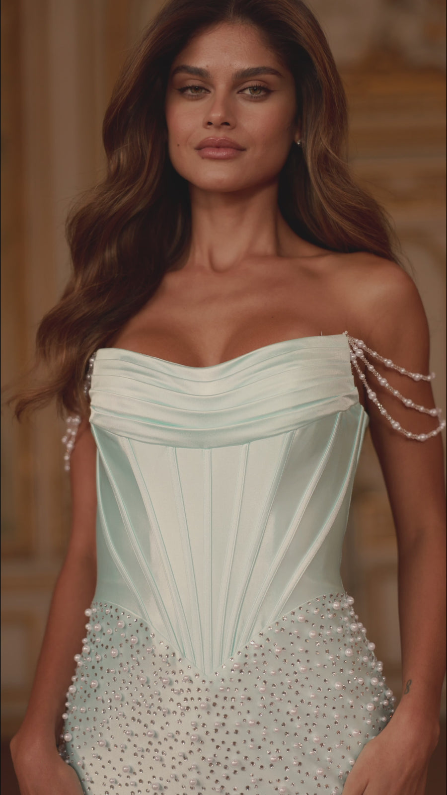 Sherri Hill style 58144 in periwinkle/silver, Strapless Fitted Cocktail Dress