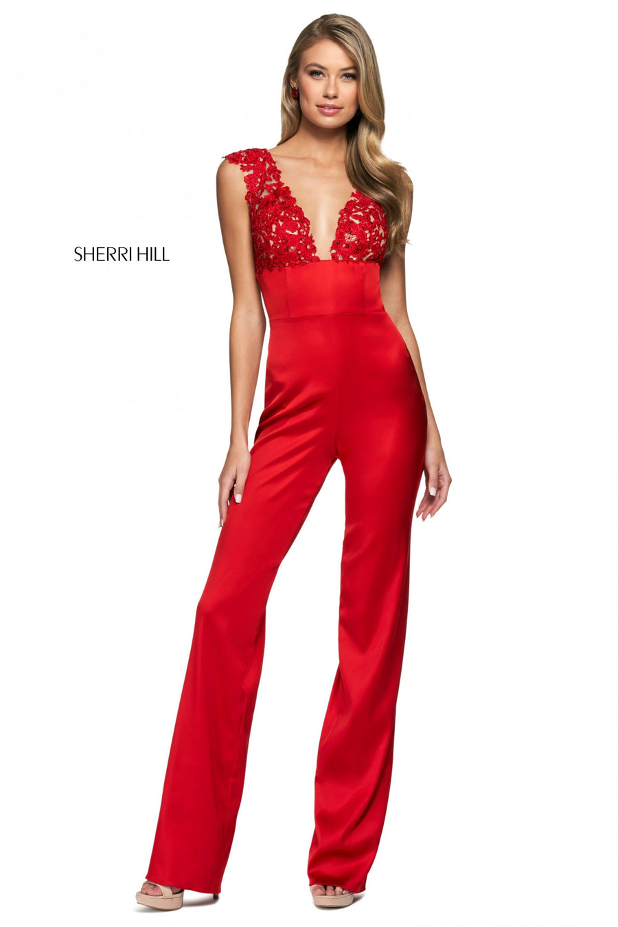 Sherri Hill style 54050 in black, Satin Jumpsuit