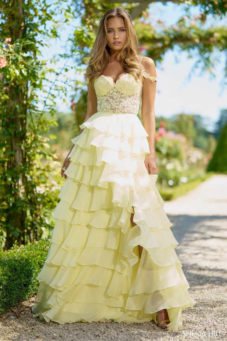 Sherri Hill style 56868 in aqua, Line Gown