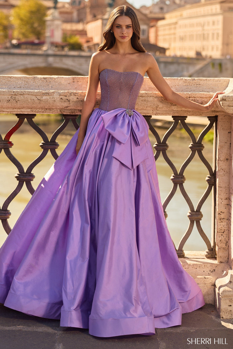 Sherri Hill style 67170 in emerald, Strapless Ballgown