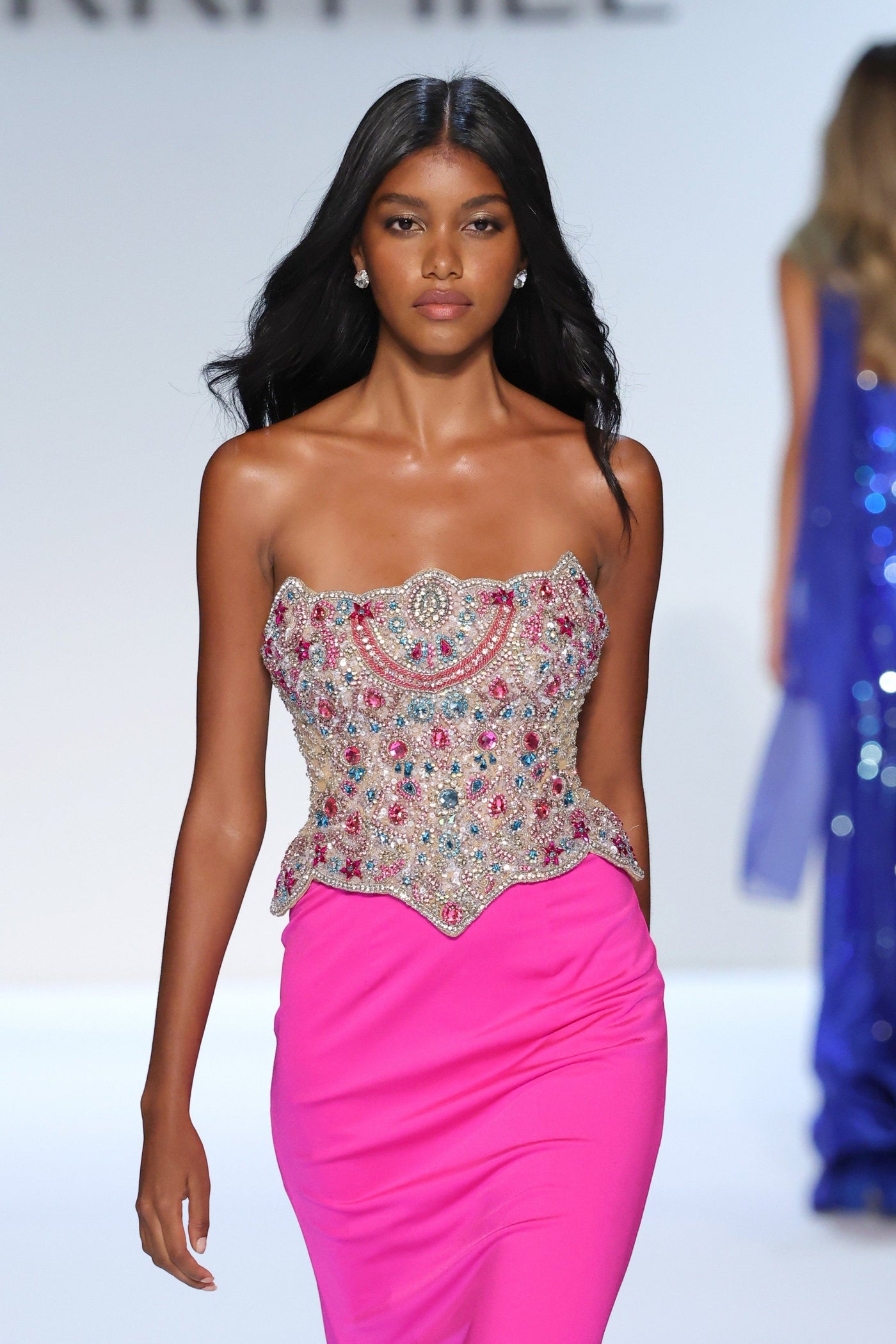 Sherri Hill 58919 strapless fitted beaded corset gown