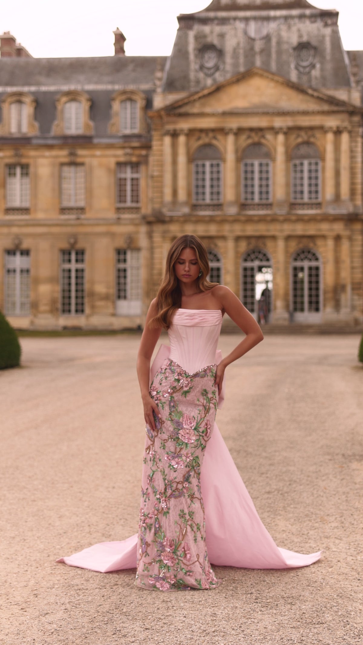 Sherri Hill 57795 strapless beaded floral gown video