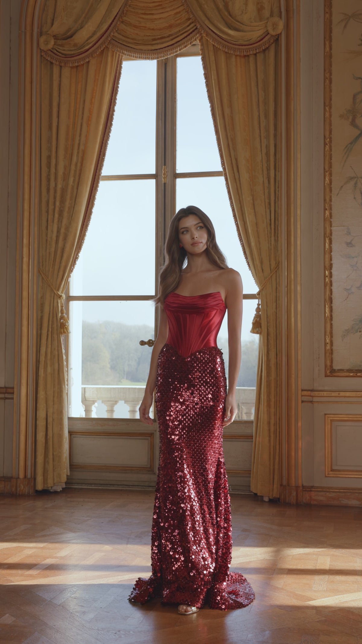 Sherri Hill 58311 strapless sequin corset gown video