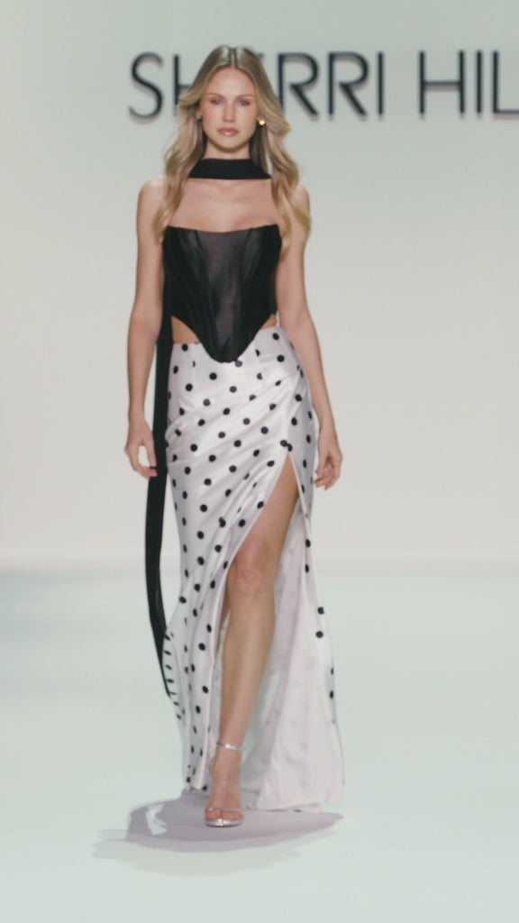 Sherri Hill style 57987 in black/ivory, Two Piece Gown