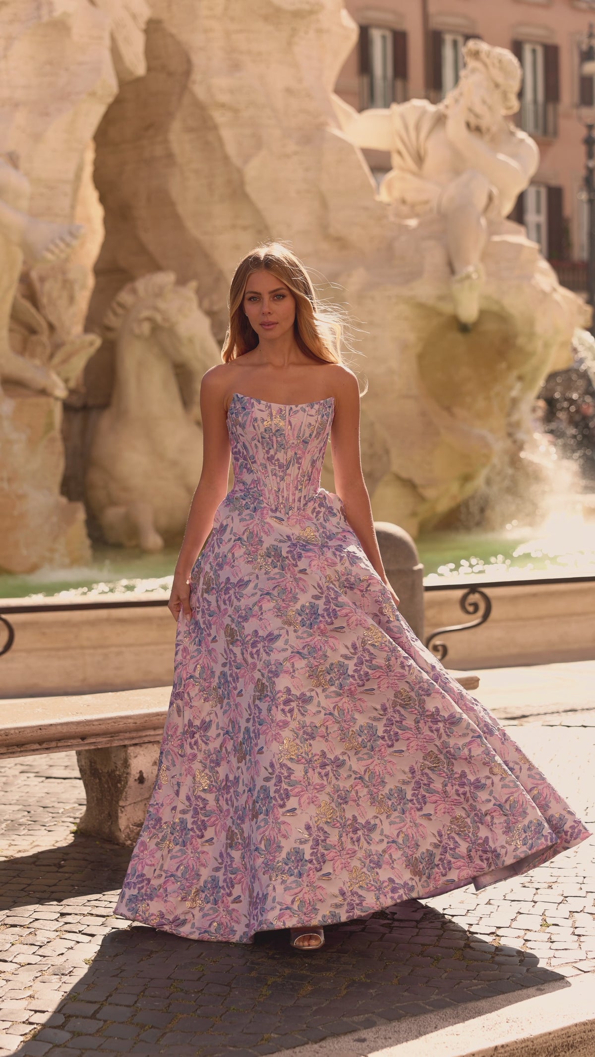Sherri Hill 57898 strapless brocade ballgown video
