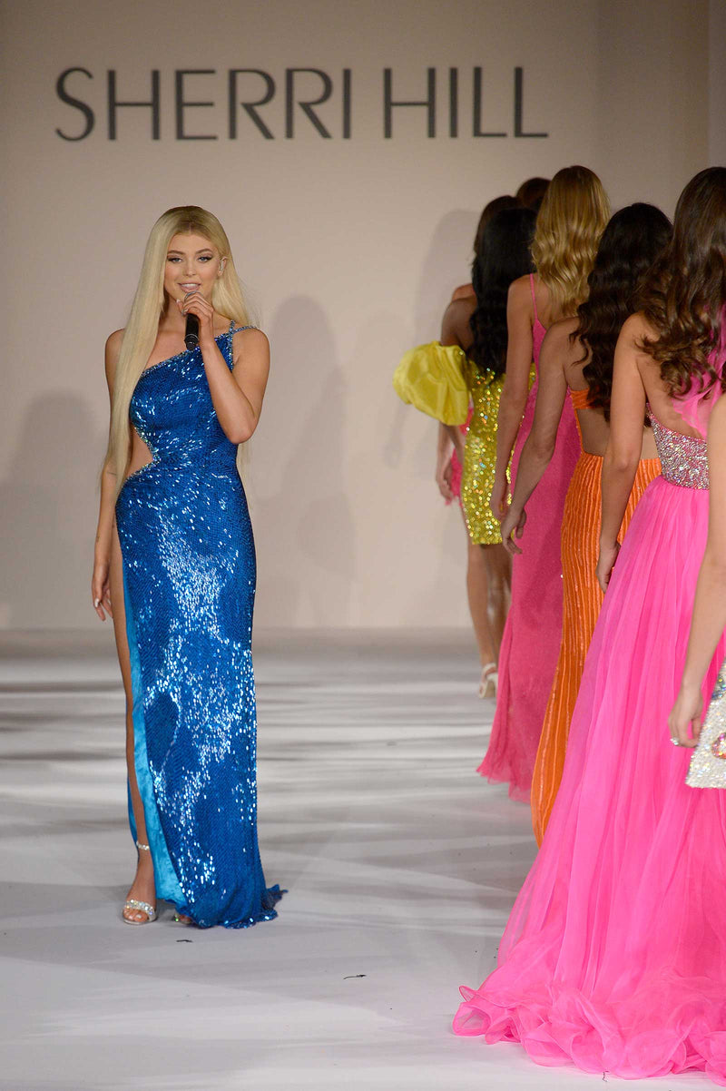 Loren Gray performing at the Sherri Hill Spring/Summer 2022 New York Fashion Week show at The Plaza Hotel