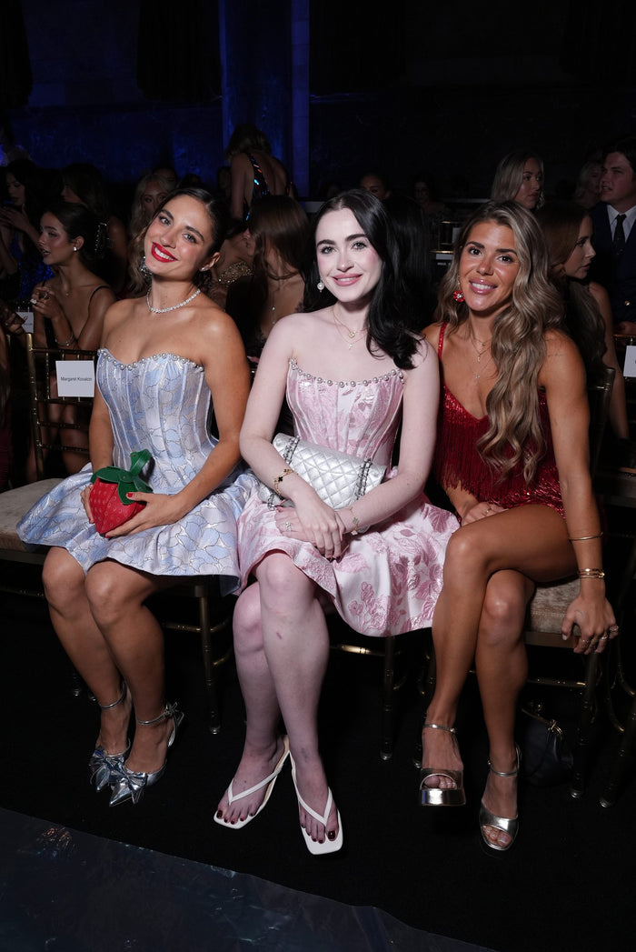 Karina Achaeva, Aleza Ketchum and Madison Svetz on the front row at the Sherri Hill Spring 2027 show