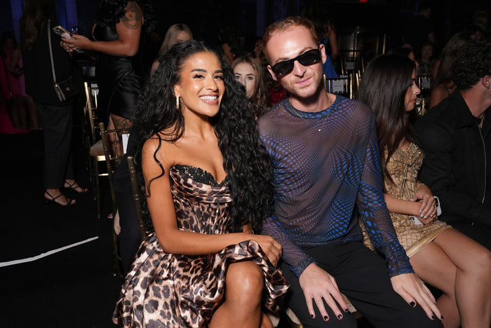 Stephanie Sosa and Reality Zachary on the front row at the Sherri Hill Spring 2027 show