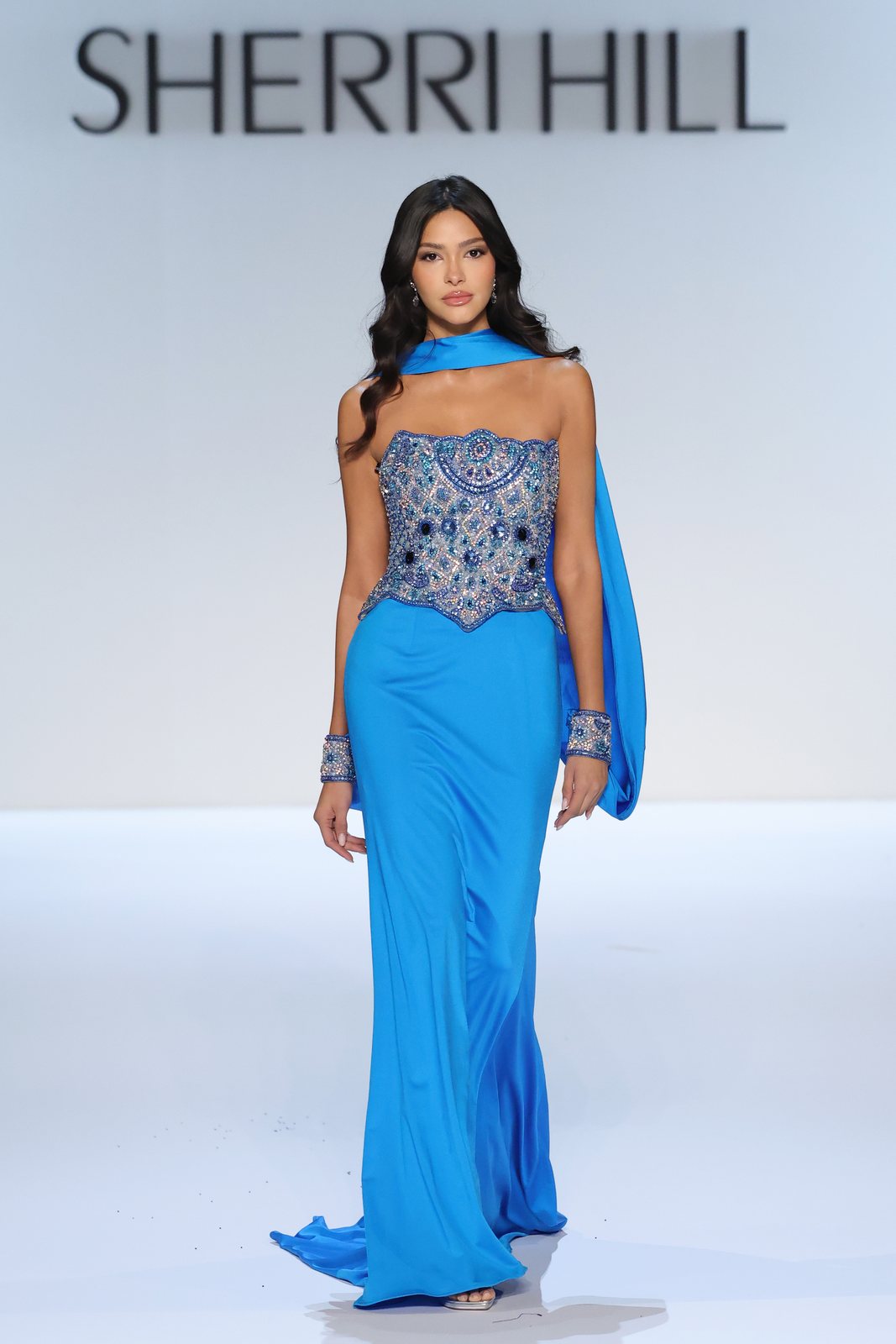 Sherri Hill style 67347 on the Spring 2027 runway at New York Fashion Week